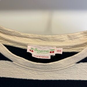 Bonpoint Casual Kids Dress in Navy and Cream